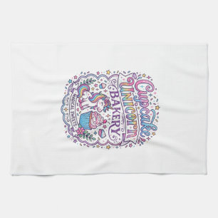 Linge De Cuisine Gâteau Cupcake Licorne Pâtisserie Licorne Fond Bla