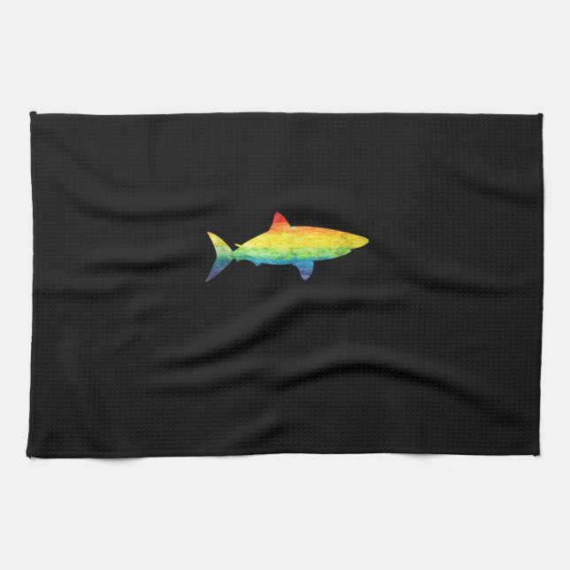 Linge De Cuisine Gay pride de requin arc-en-ciel Drapeau LGBT Débar (Horizontal)