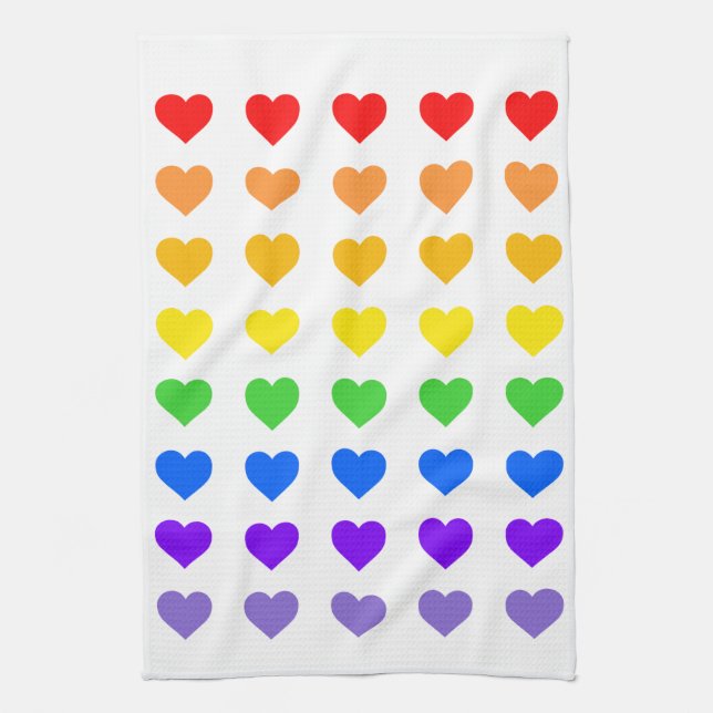Linge De Cuisine Gay pride Rainbow Hearts (Vertical)