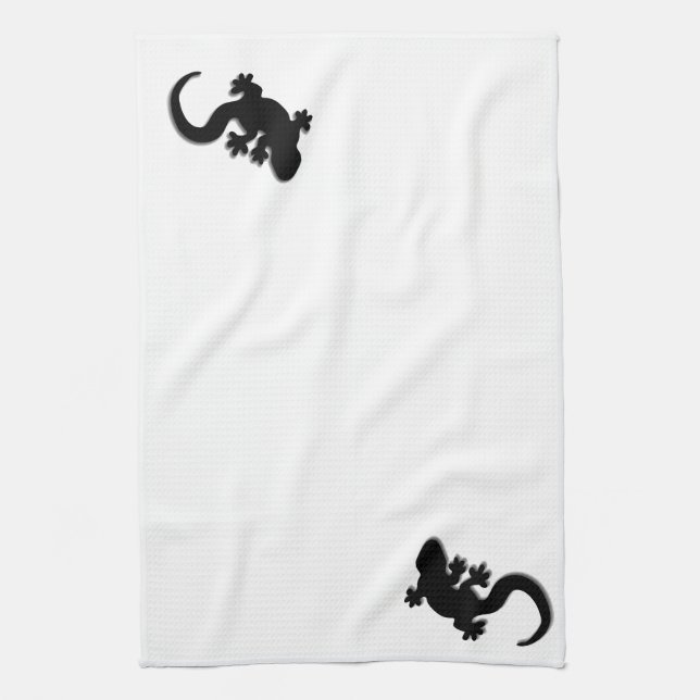 Linge De Cuisine Gecko noir (Vertical)