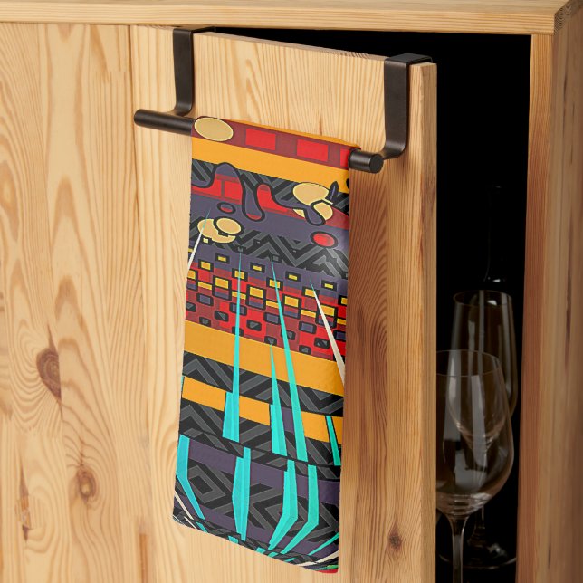 Linge De Cuisine Geo Radial Cuisine  (Pliage en tiers)