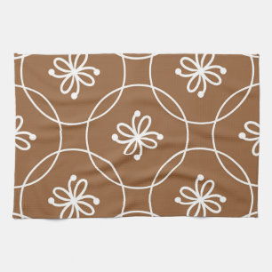 Linge De Cuisine Géométrique florale : motif d'art vintage.