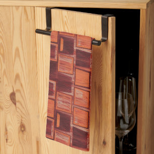 Linge De Cuisine Géométrique rouge et orange
