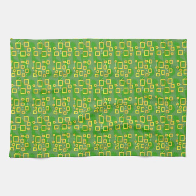 Linge De Cuisine Géométrique Vert (Horizontal)
