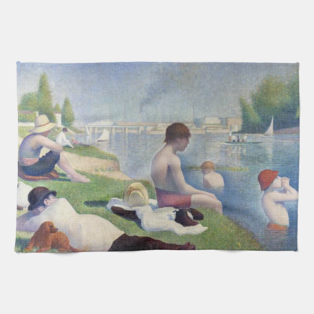 Linge De Cuisine Georges Seurat - Baignades aux Asnières (Horizontal)