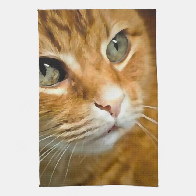 Linge De Cuisine Gingembre adorable Tabby Chat Poster Portrait anim (Vertical)
