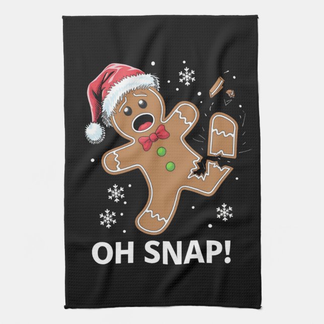 Linge De Cuisine Gingerbread Man Oh Snap Christmas Funny Cookie (Vertical)