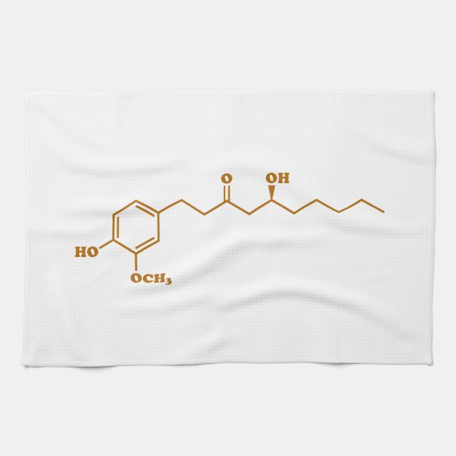 Linge De Cuisine Gingerol Molecule formule chimique (Horizontal)
