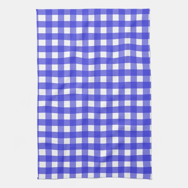 Linge De Cuisine gingham bleu royal (Vertical)