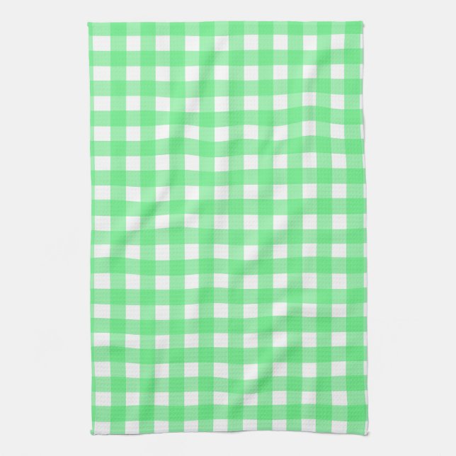 Linge De Cuisine Gingham vert (Vertical)