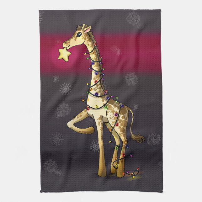 Linge De Cuisine Girafe brillante (Vertical)