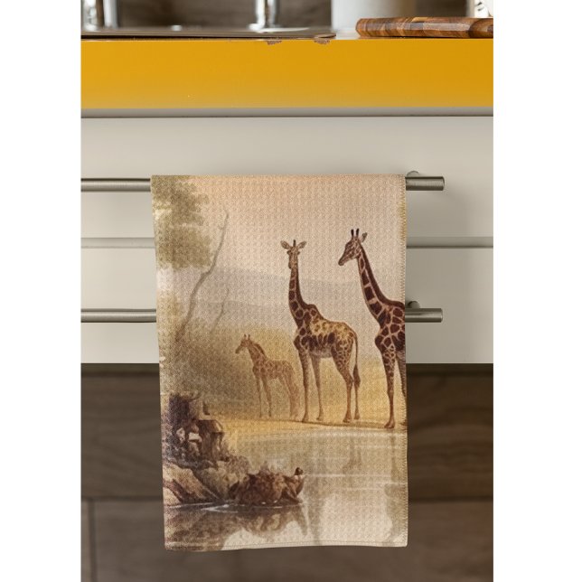 Linge De Cuisine girafes botaniques vintages, personnalisables (Créateur téléchargé)