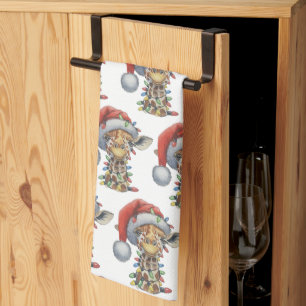 Linge De Cuisine Giraffe Festive