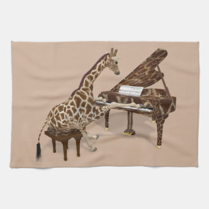 Linge De Cuisine Giraffe Joue Grand Piano