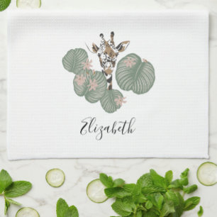 Linge De Cuisine Giraffe Safari Animal Botanique