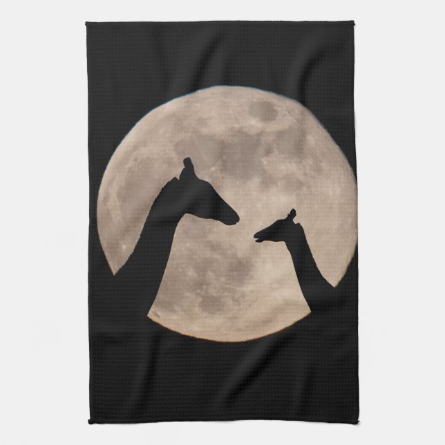 Linge De Cuisine Giraffes En Pleine lune (Vertical)
