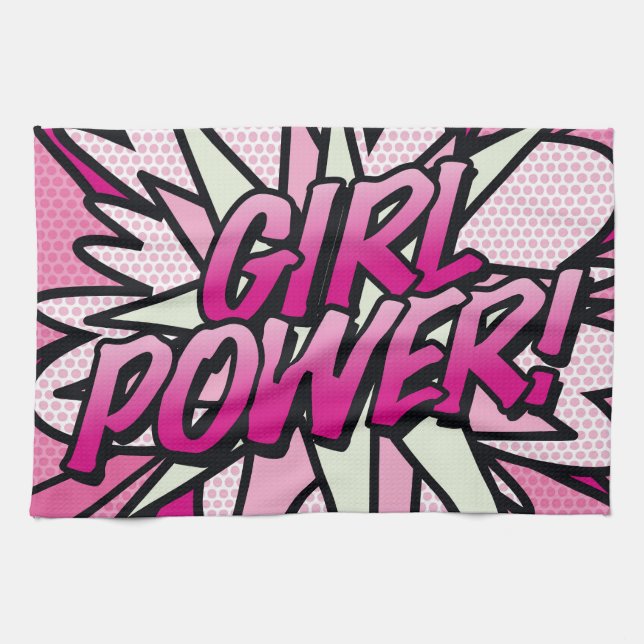 Linge De Cuisine GIRL POWER Bande Dessinée Pop Art (Horizontal)