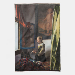 Linge De Cuisine Girl Reading a Letter à Open Window, Vermeer