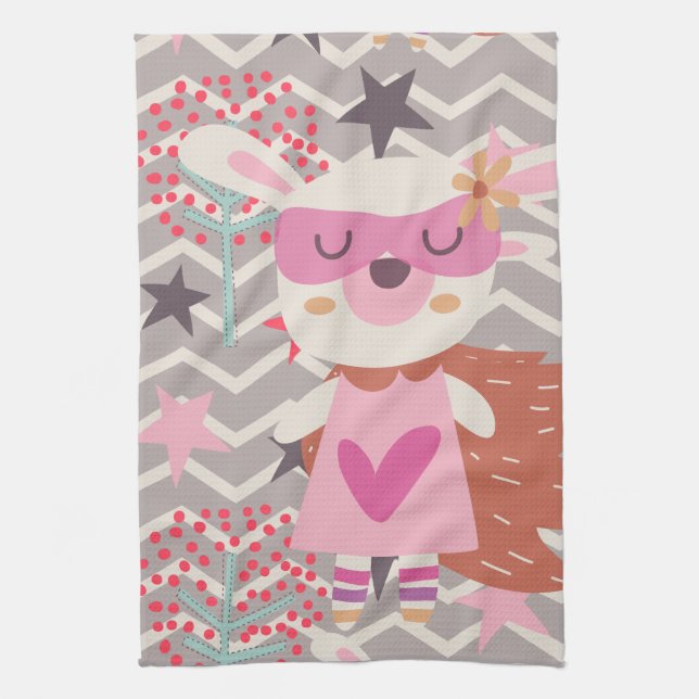 Linge De Cuisine Girl Superhero Bunny (Vertical)