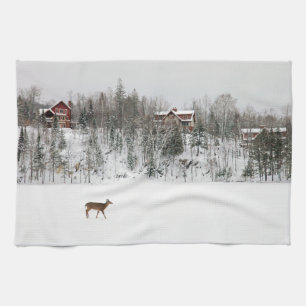 Linge De Cuisine Glace et neige   Cerf en Neige Québec, Canada