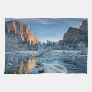 Linge De Cuisine Glace et neige   Rime Ice dans la vallée de Yosemi