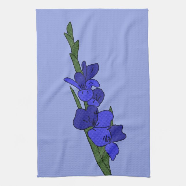 Linge De Cuisine Gladiole bleue (Vertical)