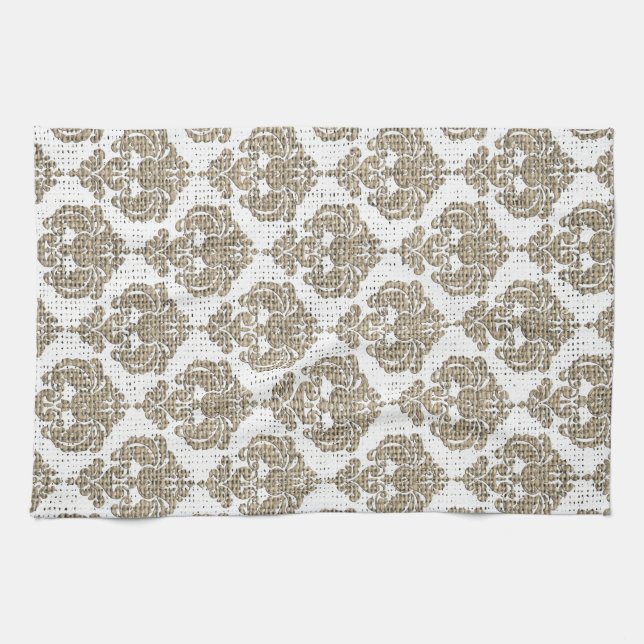 Linge De Cuisine Glamour Rustique Toile Burlat Damassé Chic Moderne (Horizontal)