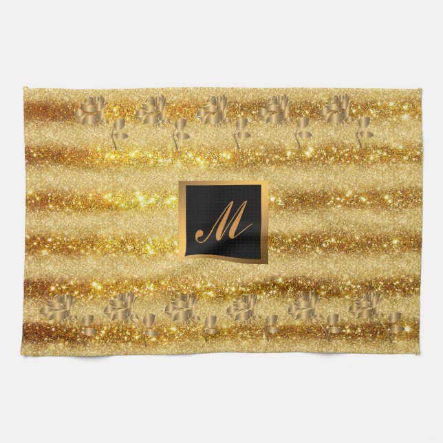 Linge De Cuisine Glitter Floral Venin (Horizontal)