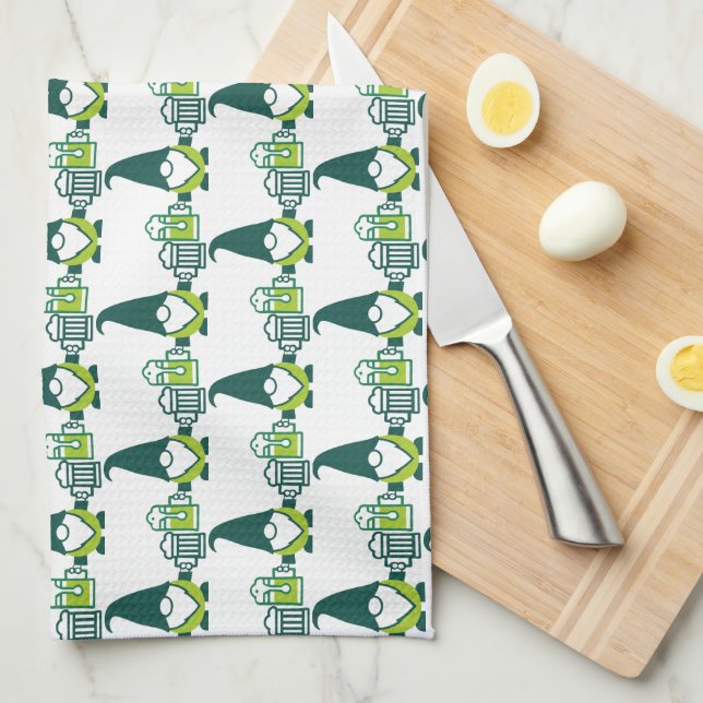 Linge De Cuisine Gnome de la Saint-Patrick avec chope de bière (Quart Plié)