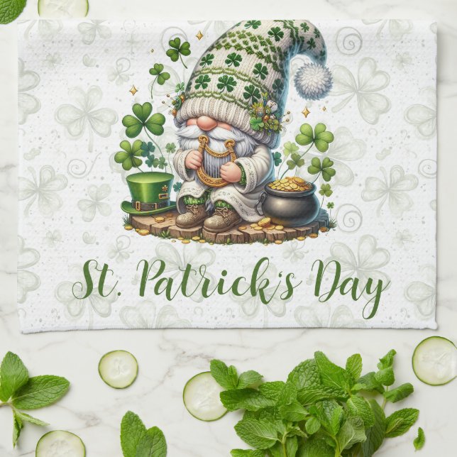 Linge De Cuisine Gnome de la Saint-Patrick Fantaisiste  (Plié)