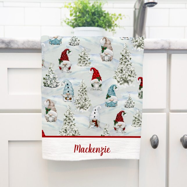 Linge De Cuisine Gnomes de Noël personnalisés (Créateur téléchargé)