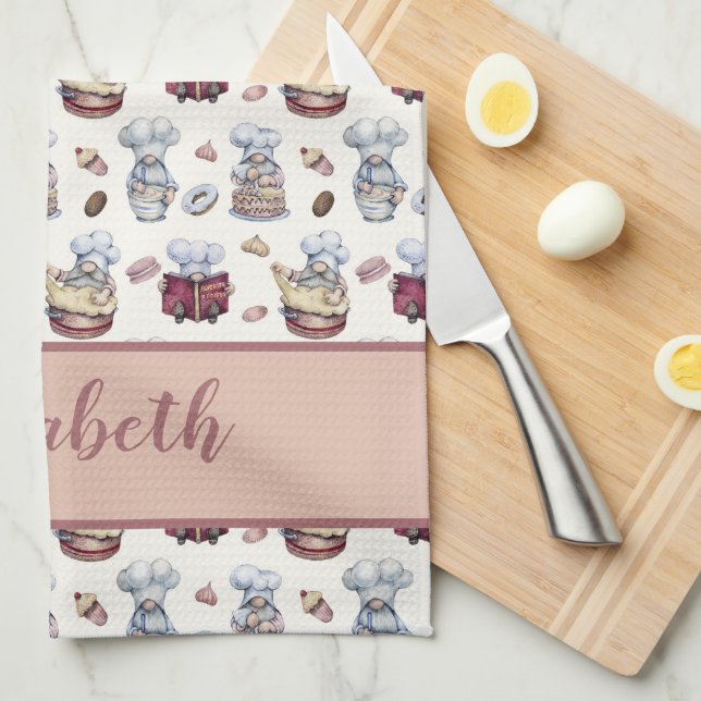 Linge De Cuisine Gnomes personnalisés cueillette de gâteaux beignet (Quart Plié)