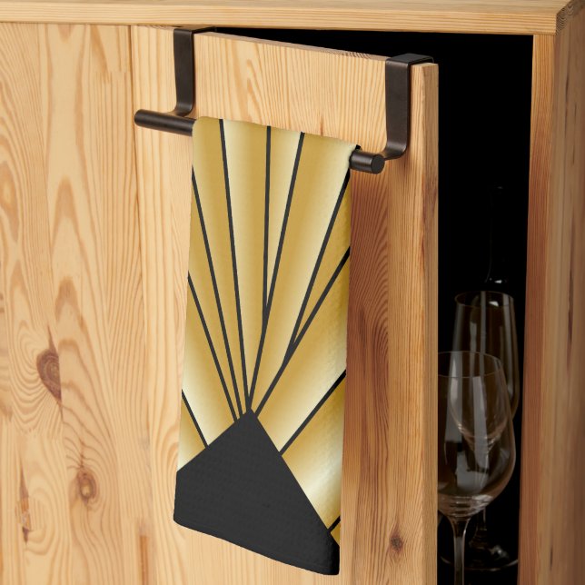 Linge De Cuisine Gold Art Deco Design (Pliage en tiers)