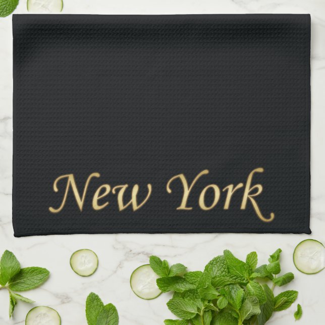 Linge De Cuisine Gold de New York - En noir (Plié)