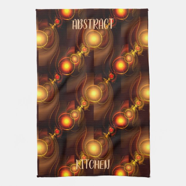 Linge De Cuisine Gold Modern Boho Elegant Abstract Art Pattern #501 (Vertical)