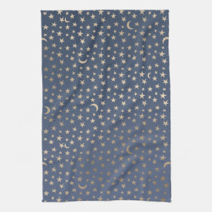 Linge De Cuisine Gold Moon et Stars Night Sky