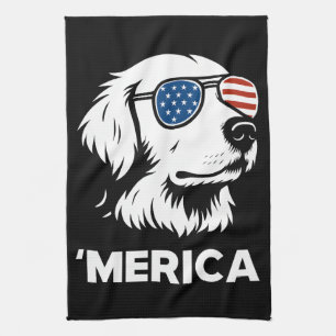 Linge De Cuisine Golden Retriever 4 juillet Merica