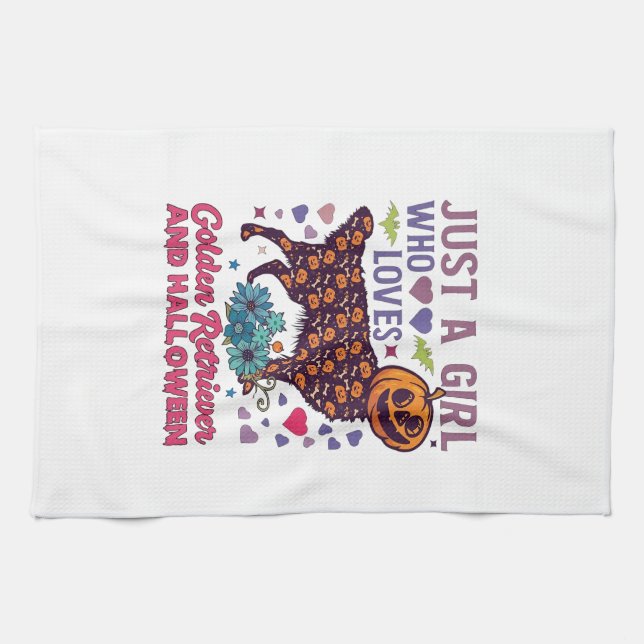Linge De Cuisine Golden Retriever Halloween_1 (Horizontal)