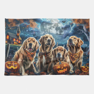 Linge De Cuisine Golden Retriever Halloween Éffrayant
