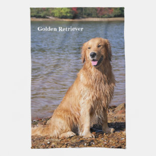 Linge De Cuisine Golden retriever se reposant