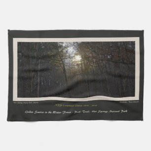 Linge De Cuisine Golden Sunrise Winter Forest
