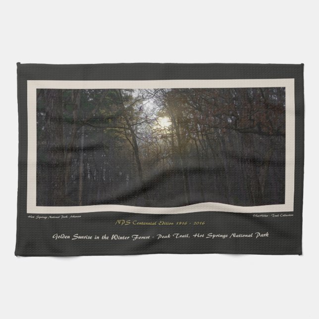 Linge De Cuisine Golden Sunrise Winter Forest (Horizontal)