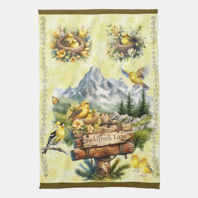 Linge De Cuisine Goldfinch Lane Jaune Loden Gold Finch (Vertical)
