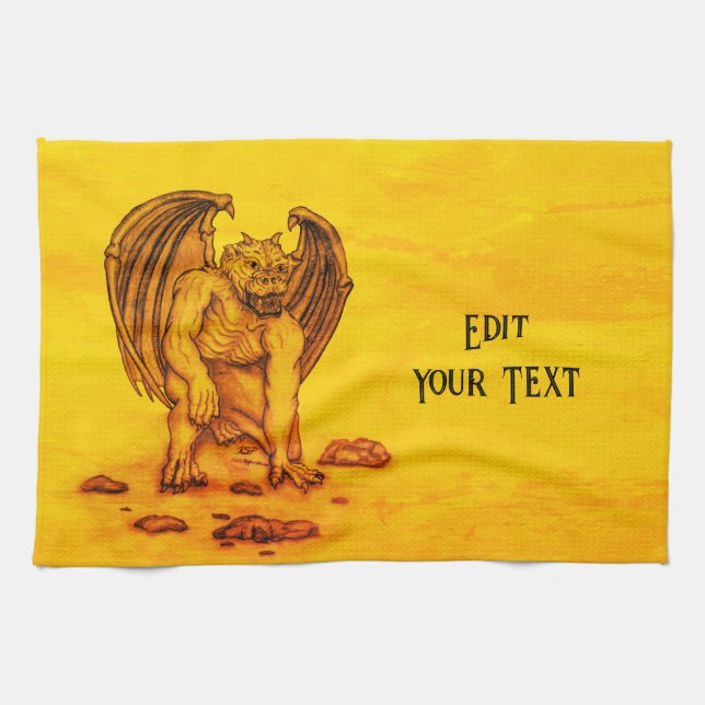 Linge De Cuisine Golem Gargoyle (Horizontal)