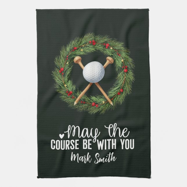 Linge De Cuisine Golf à thème de Noël pour golfeur  (Vertical)