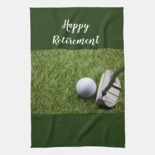 Linge De Cuisine Golf Happy Retirement Golf ball et Putter Golf