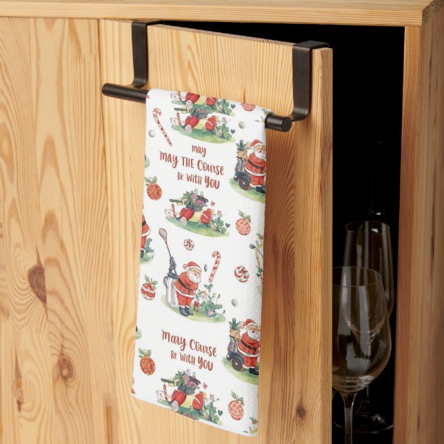Linge De Cuisine Golf Que le parcours soit avec vous Noël Père Noël (Pliage en tiers)