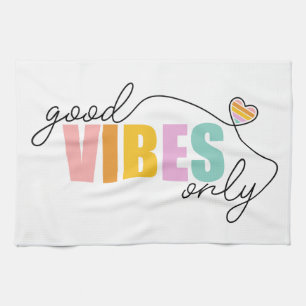 Linge De Cuisine Good Vibes seulement Rainbow Heart