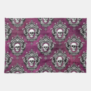 Linge De Cuisine Gothique du crâne et du violet