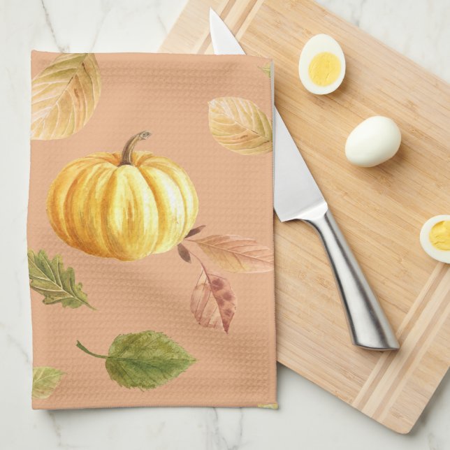Linge De Cuisine Gourdes d'automne (Quart Plié)